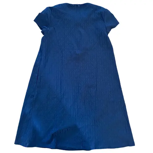 J.McLaughlin Navy Textured Shift Dress Women's M Minimalist Coastal Chic Modern Blue Size M