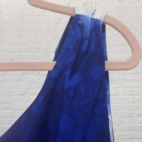 Lauren Pierce Atelier One Shoulder Mini Dress S Blue Tie Dye Silk Lined USA