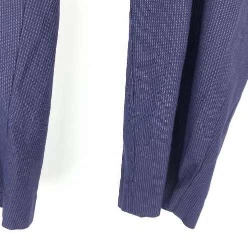 Lane Bryant  Pants Womens Size 24 Blue Pinstripe Trouser Mid Rise Pockets Cropped