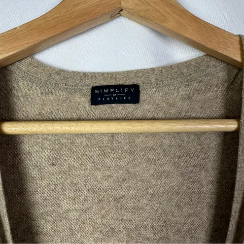 Simplify by Playlife Light Brown Knit Cardigan Sweater S Tan