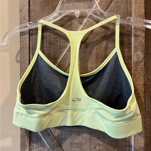 C9 by Champion Yellow and Gray Racerback Sports Bra Size L