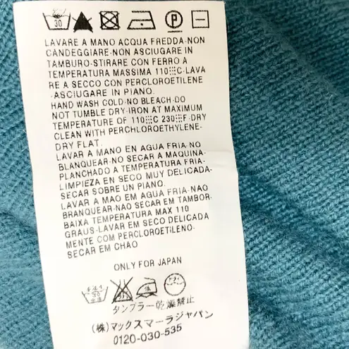 MaxMara Studio Womens Cashmere Wool Dress With Infinity Scarf Teal Blue Small