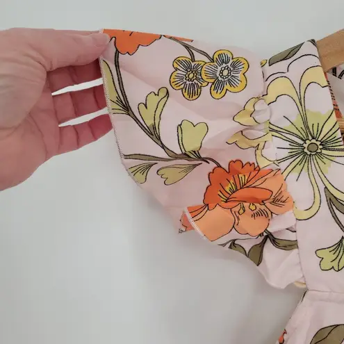 NWT Tiered Floral Mini Dress Milkmaid Bloomcore Summer Wedding Guest Cruise Sz M Size M