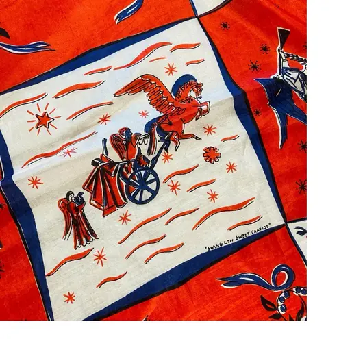 VINTAGE Silk Spiritual Gospel Song Scarf Red