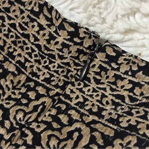 Coldwater Creek Vintage Women’s Silk Dress Tribal Floral Print Black Tan size 6