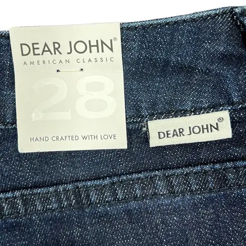 Dear John  Jean Shorts Women's 6/28" Lillie Scissor Cut Hem Dark Wash Stretch NEW