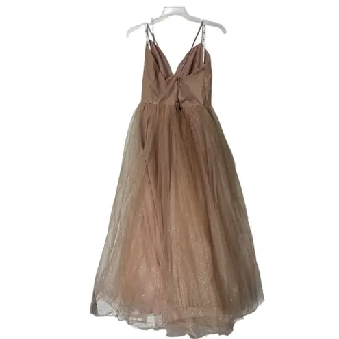 Jules & Cleo lace up glitter tule ball gown ROSEGOLD SIZE 18 Gold
