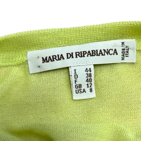 Maria di Ripabianca Italy Light Green 100% Cashmere Cardigan – Size 8