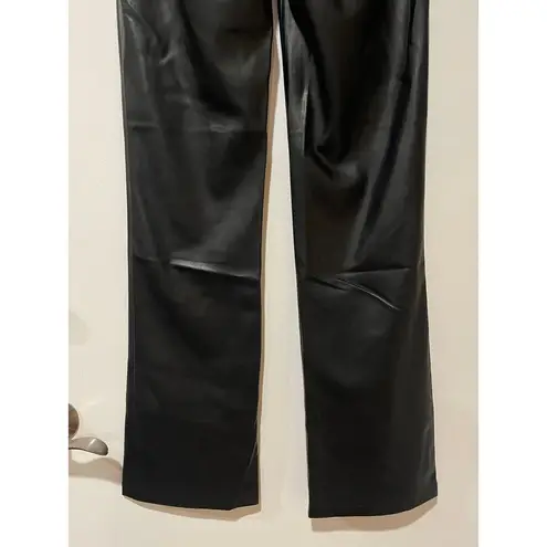 Dynamite  Helena Demi Boot Faux Leather Jet Black Flare Pant Size 6 New w/ Tags