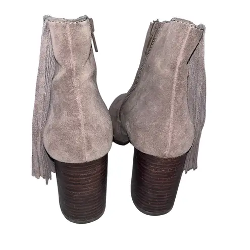 Arturo Chiang Reiden Gray Suede Fringe Booties