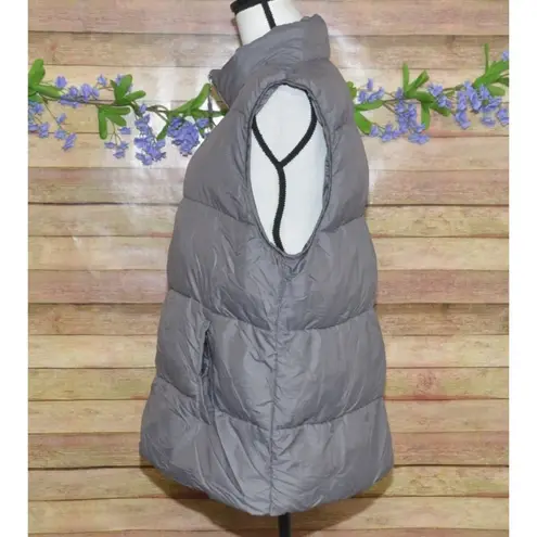 Heat Keep Ladies Gray Sleeveless Quilted Puffer Jacket Size XXL Pocket Insulated