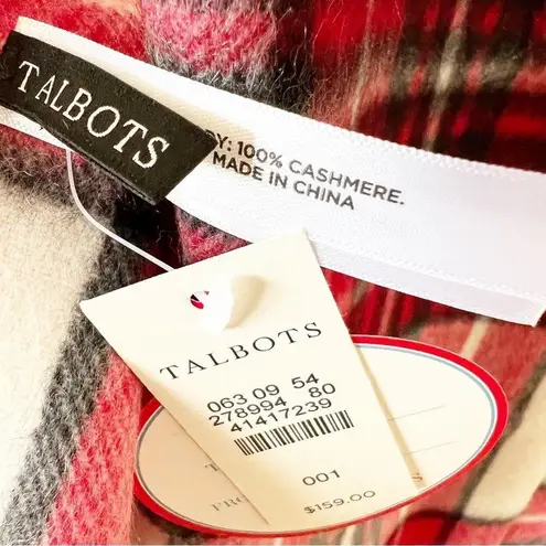 Talbots  Red Tartan Plaid Cashmere Scarf - Image 4