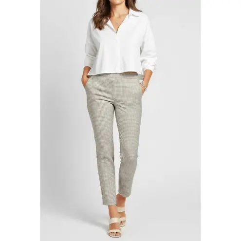 Sézane Clara Trousers, Camel/Ecru Houndstooth Print, FR38/US6