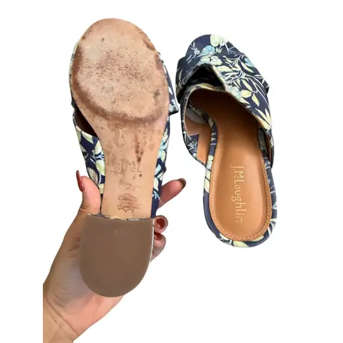 MCLAUGHLIN Blue White Floral Sandals Heels 7