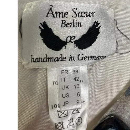 Âme Sœur Berlin Handmade Abstract Silk Blend Tunic Dress 10 Artwear Germany Orange Size 6