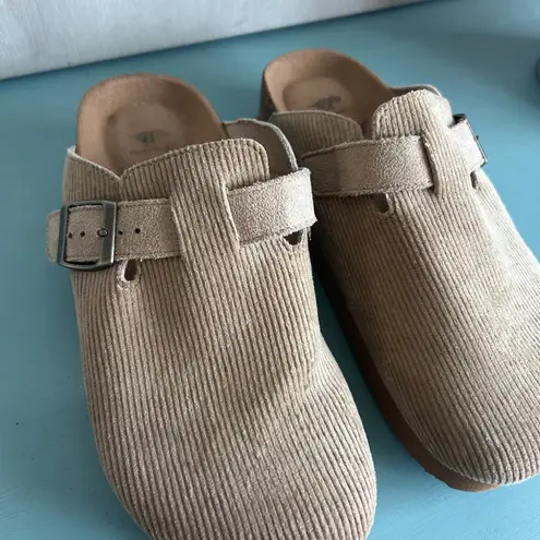Rocket Dog Abel Plus Taupe Corduroy Platform Mule Slides Size 6 Slip On Womens