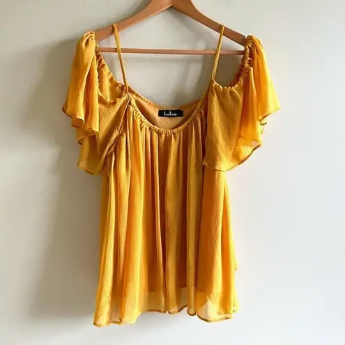 NEW Lulus Got Me Moving Golden Yellow Off