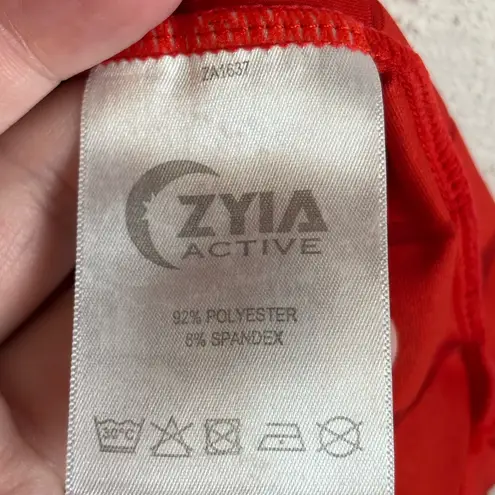 Zyia Active Woman’s Red Preppy Workout Running Striped Comfy Tank Top Size Small