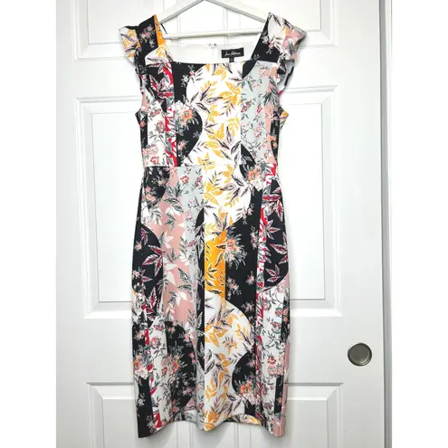 Sam Edelman Sam‎ Edelman NWT Floral Print Scuba Dress Ruffle Sleeve Square Neck Size 6