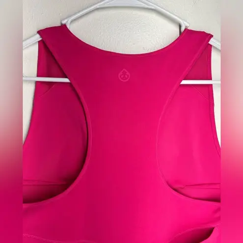 tasc Sculptive Crop Tank Pink Size XL EUC Racer Back Key Pocket