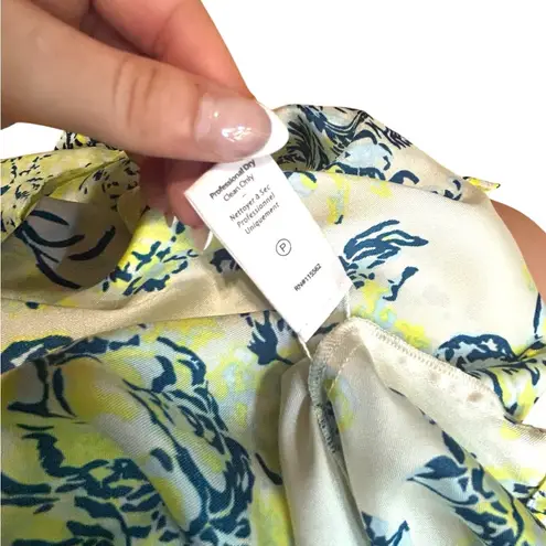 Cinq à Sept Marianna Bouquet-Print Cropped Shirt Blue White Green Size Small