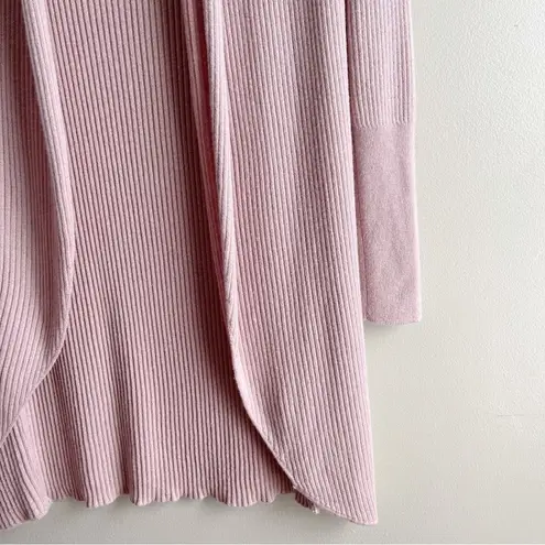 Leith  Ribbed Shawl Cocoon Open Front Cardigan Sweater in Dusty Rose Pink, XS‎ - Image 8