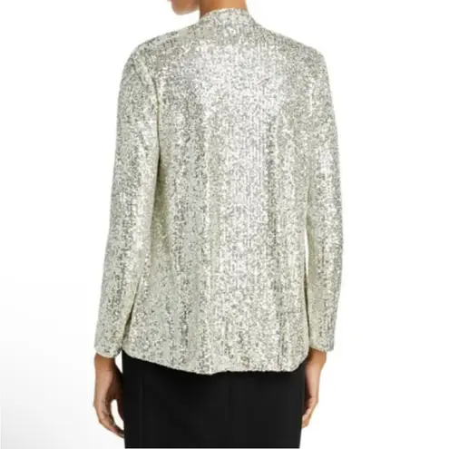 Eliza J Collarless Sequin Open Front Blazer Jacket Size XS