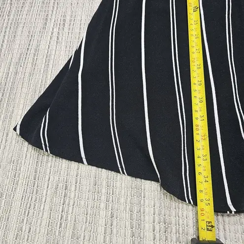 Xhilaration  Womens Size L Black White Striped Faux Wrap Mini Dress Minimalist