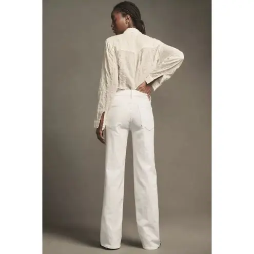 MOTHER The Kick It High Waist Straight Leg Jeans in Wash Fairest Of Them All White Size 32