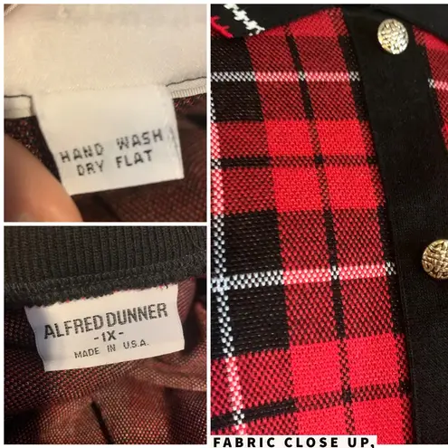 Alfred Dunner RED & BLACK PLAID VINTAGE 1980'S SWEATSHIRT/SWEATER (1X)
