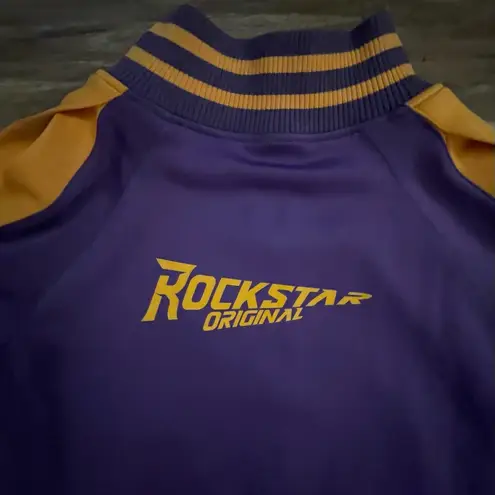 Rockstar Original Jacket size Small women’s purple and yellow cold shoulder