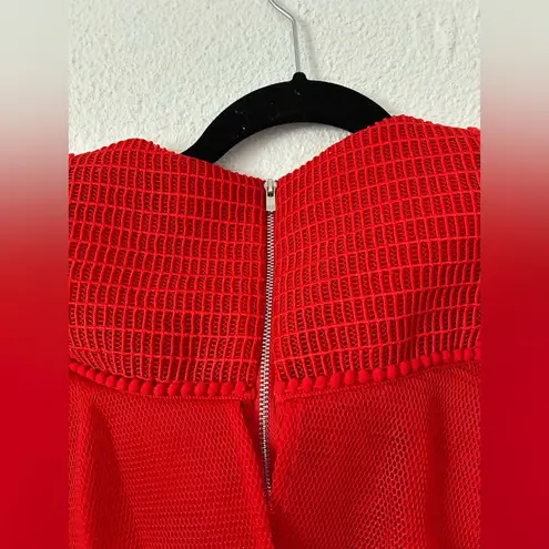 Maje Rosalie Red Ruffle Dress sz small