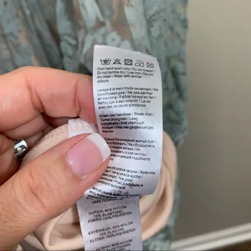 Little Mistress Maternity Floral Lace Overlay Long Sleeve Blue Maxi Dress