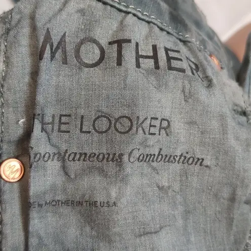 Mother the looker spontaneous combustion blue tie dye jeans size 25 Green