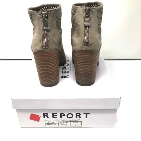 Report taupe perforated open toe wedge booties size 8 western women's shoes