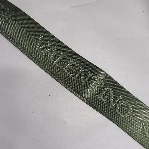 Valentino Orlandi Forest Green V Logo Double Zip Camera Bag Wide Strap