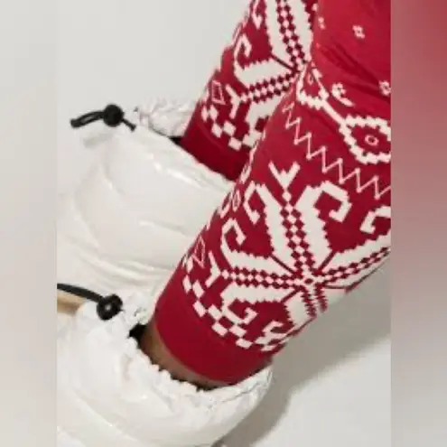 Sweaty Betty London Red Fairisle Base Layer Leggings Size L New with Tags