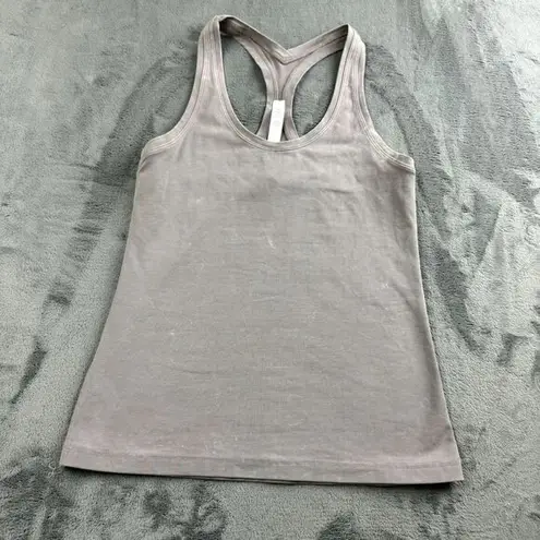 Lululemon  Womens Tank Size 6 Racerback Purple Acid Wash Fitted Race Length Logo