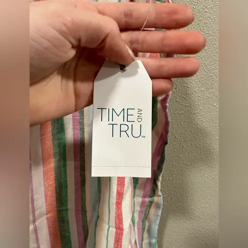 Time And Tru Colorful Striped Tank Top