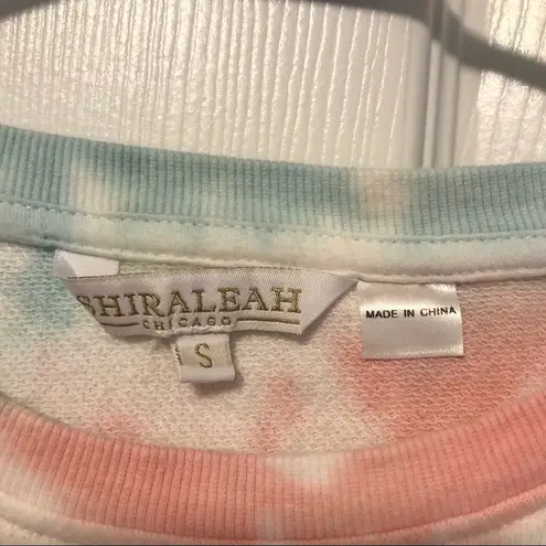 Shiraleah Cali Pastel Multicolor Tie Dye Relaxed Fit Long Sleeve Sweatshirt S White