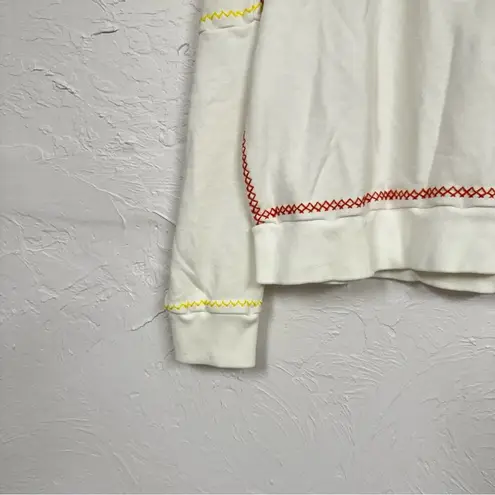 Something Navy  White Contrast Stitch Sweatshirt Womens L Casual Oversized