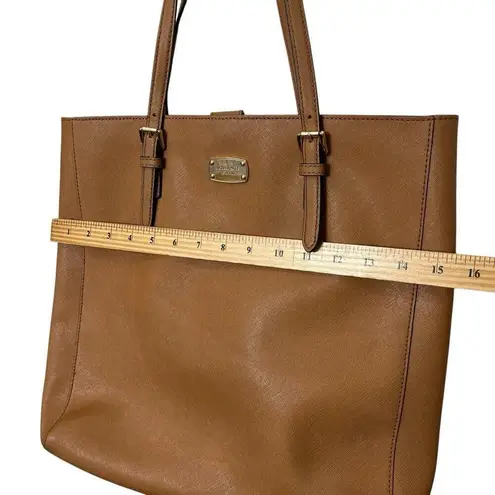 Michael Kors  Jet Set Travel Tote Luggage Brown Leather Structured Bag One Size - Image 15