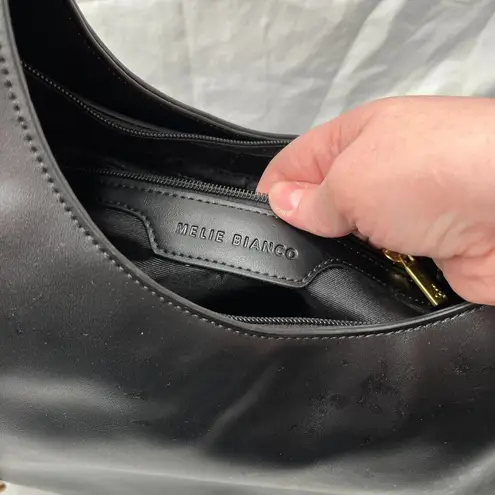 Melie Bianco Vegan Leather Black Danni Large Convertible Hobo Bag