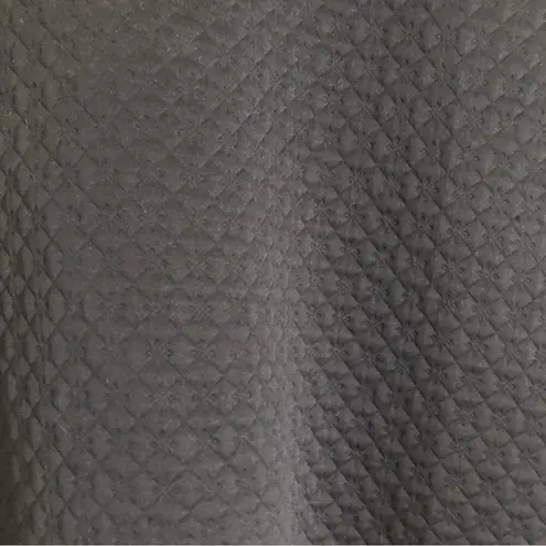 Rafaella Black Quilted Silver Metal Accent Short Sleeve Round Neck Blouse Top