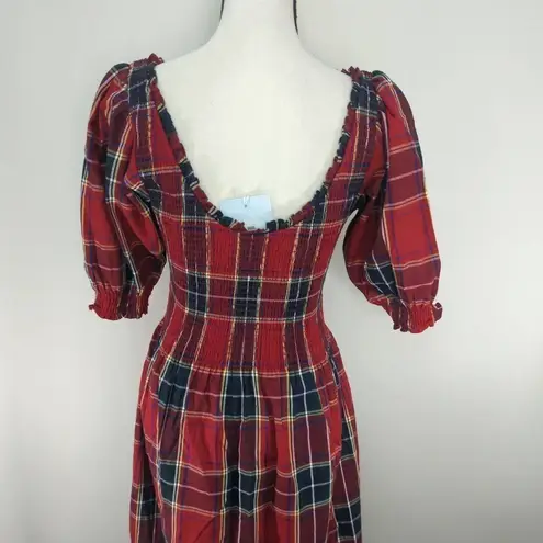 Hill House  Th Louisa Nap Dress Red Tartan NWT