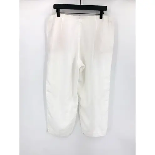 J. JILL Pure Jill Linen Crop Pants White M Missy (XL/XXL?)