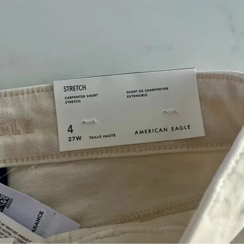 American Eagle NWT  Women’s Cream Carpenter Shorts Size 4 thumbnail 5