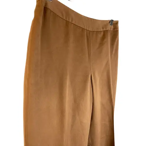 Pendleton Silk Blend Tan Mini-Kick Flare Split Hem Trousers Size 8 Petite