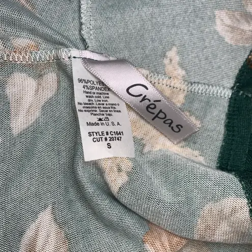 Boutique Green Floral Draped Vest