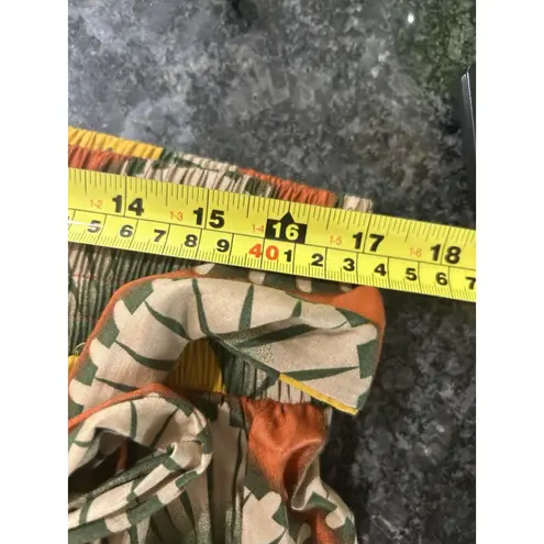 Touch Me African Ethnic Inspired Boho Print Smocked Maxi Skirt Size 1X Belted